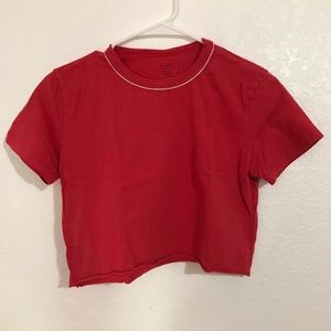 Red cropped top